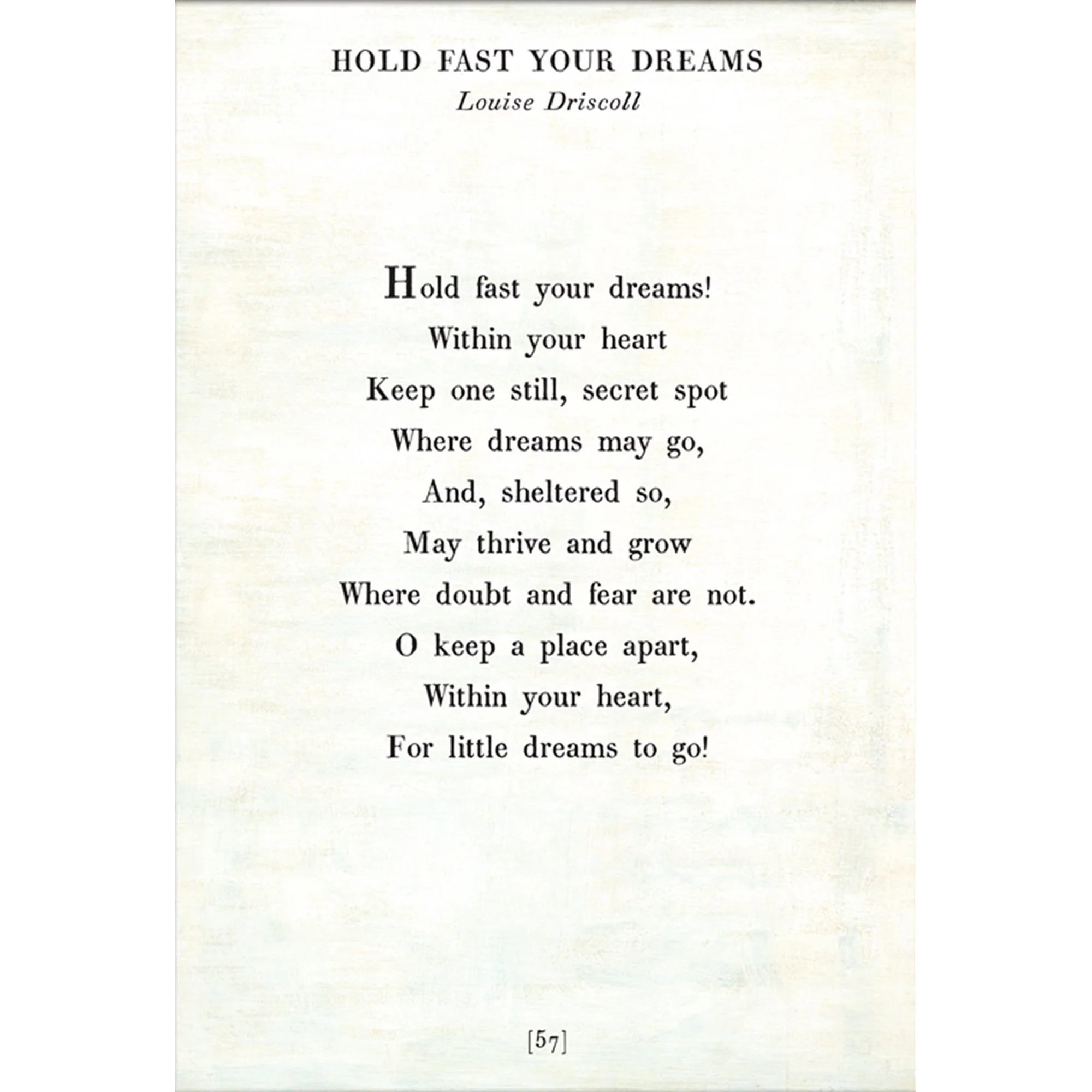 Hold Fast Your Dreams - Poetry Collection Art Print - Image 6