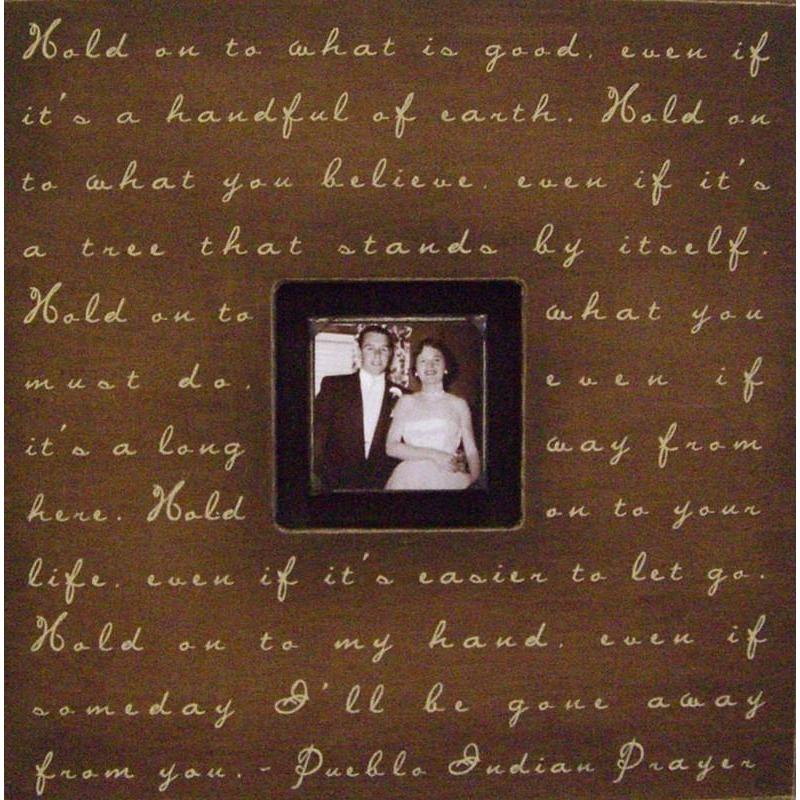 Handmade Wood Photobox with quote "Hold on to What Is Good"