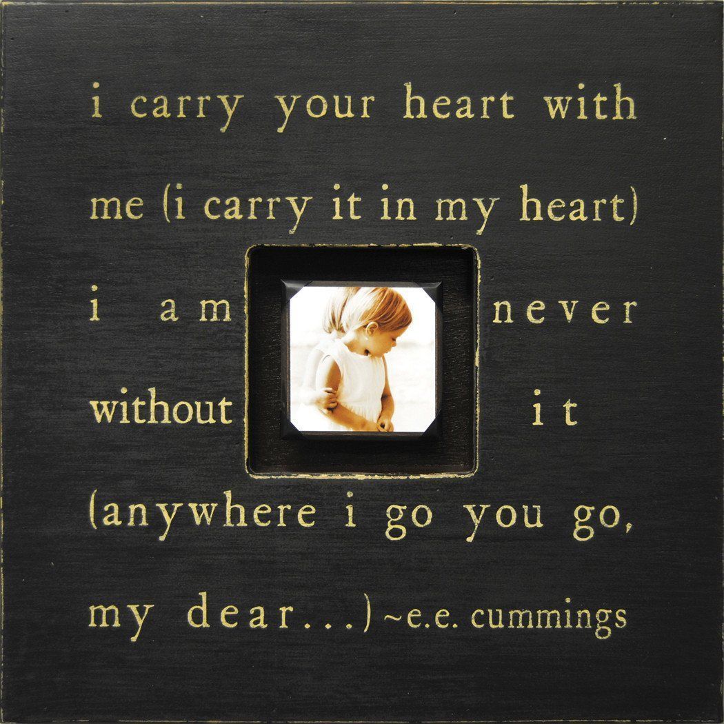 Handmade Wood Photobox with quote "I Carry Your Heart" - Image 2