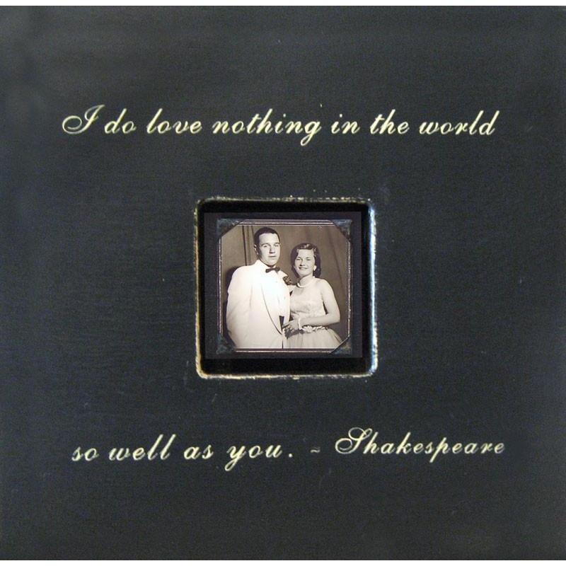 Handmade Wood Photobox with quote "I Do Love Nothing in the World"