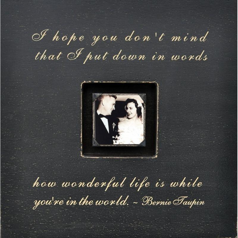 Handmade Wood Photobox with quote "I Hope You Don't Mind"