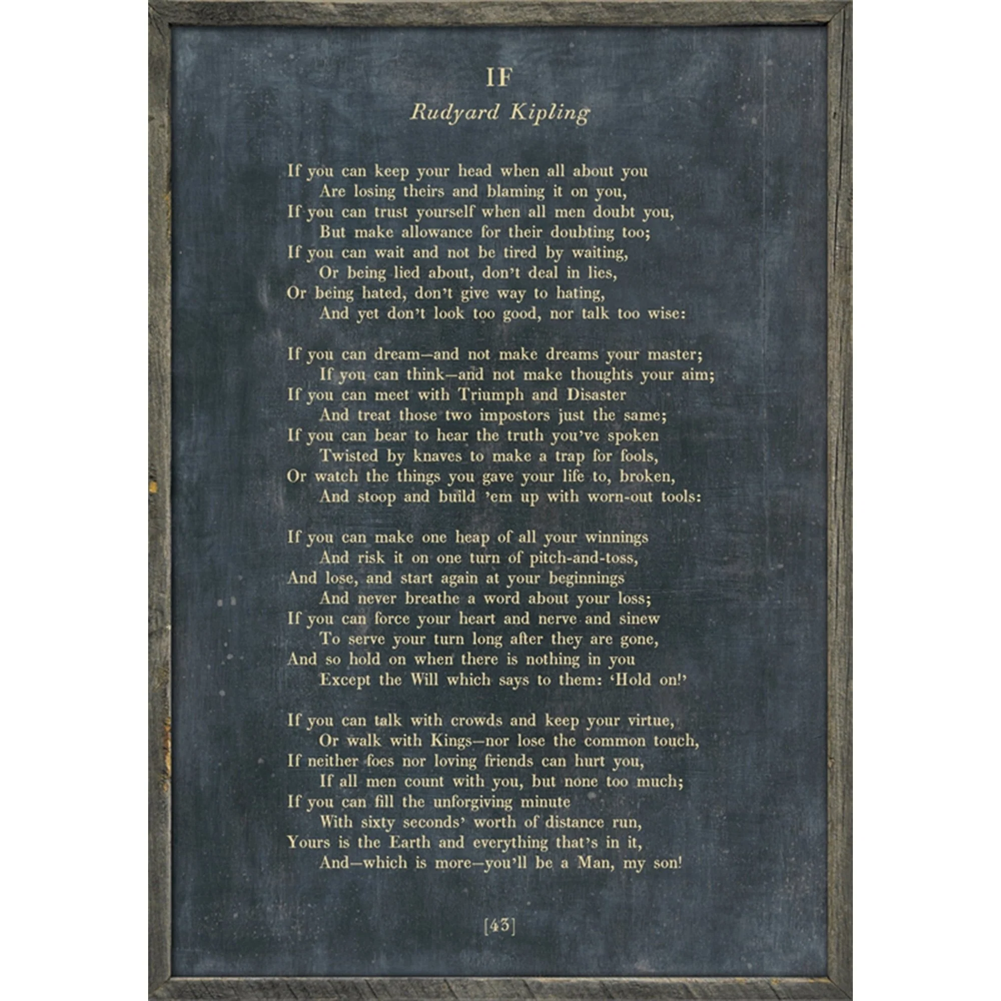 If - Poetry Collection Art Print