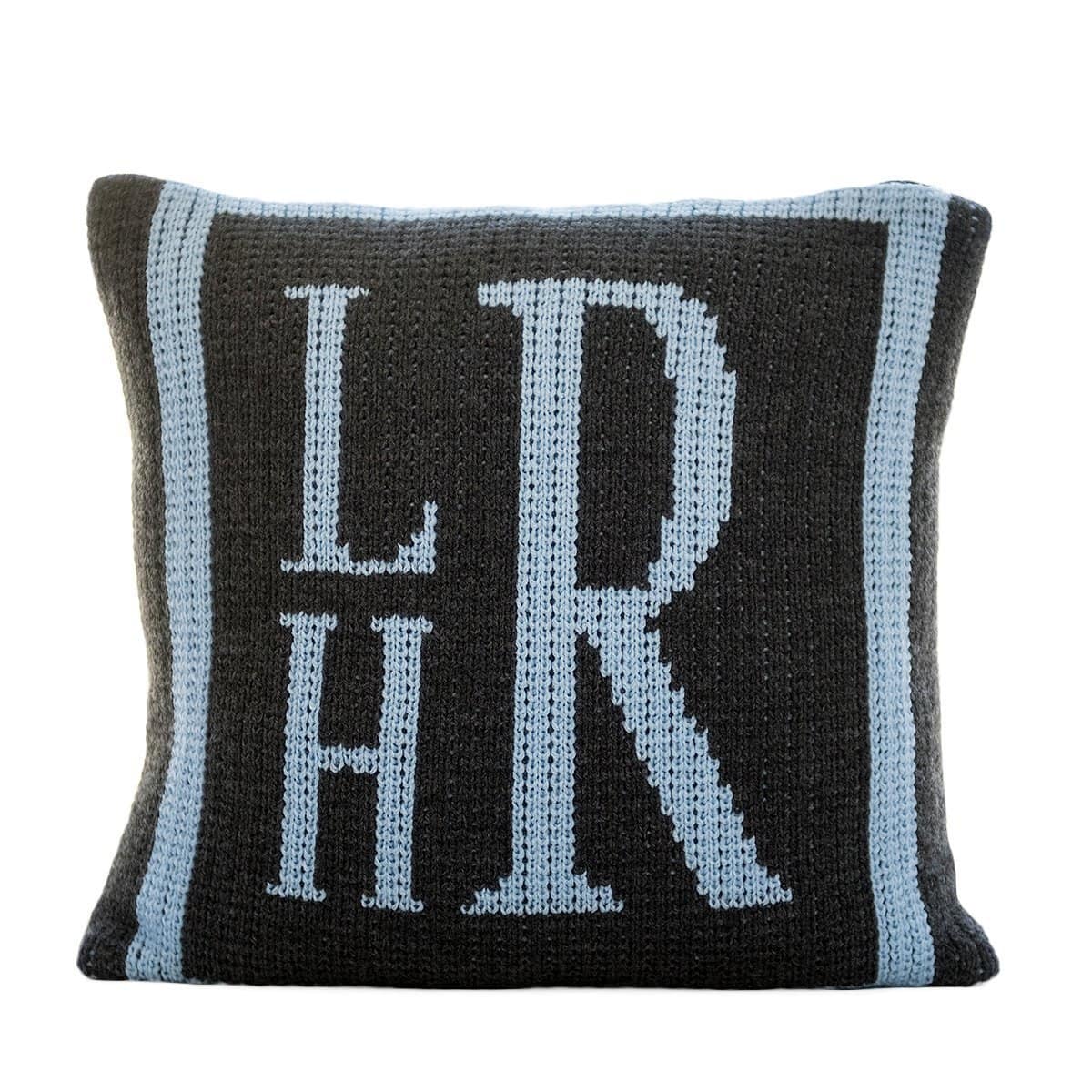 Initial Stacked Monogram Personalized Pillow