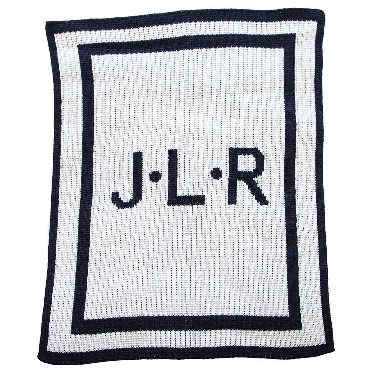 Initials & Double Border Personalized Stroller Blanket or Baby Blanket