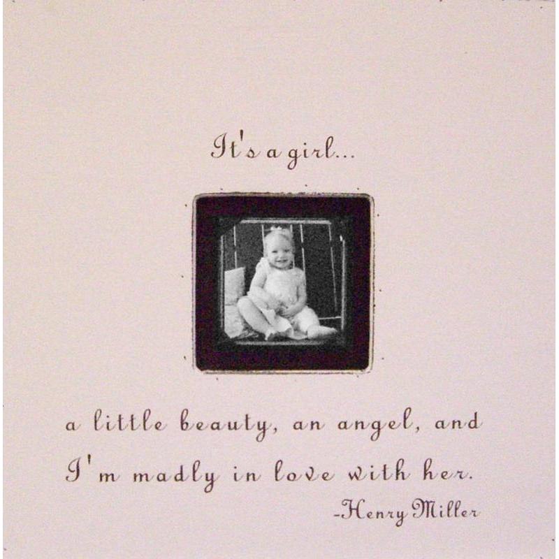Handmade Wood Photobox with quote "It's a Girl"