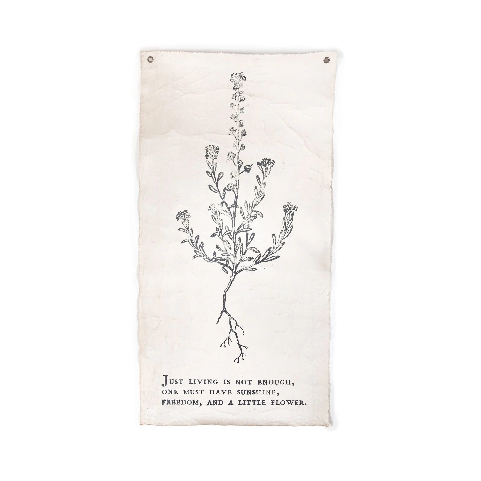 JUST LIVING IS NOT ENOUGH - BOTANICAL WALL TARP - 32"X63"