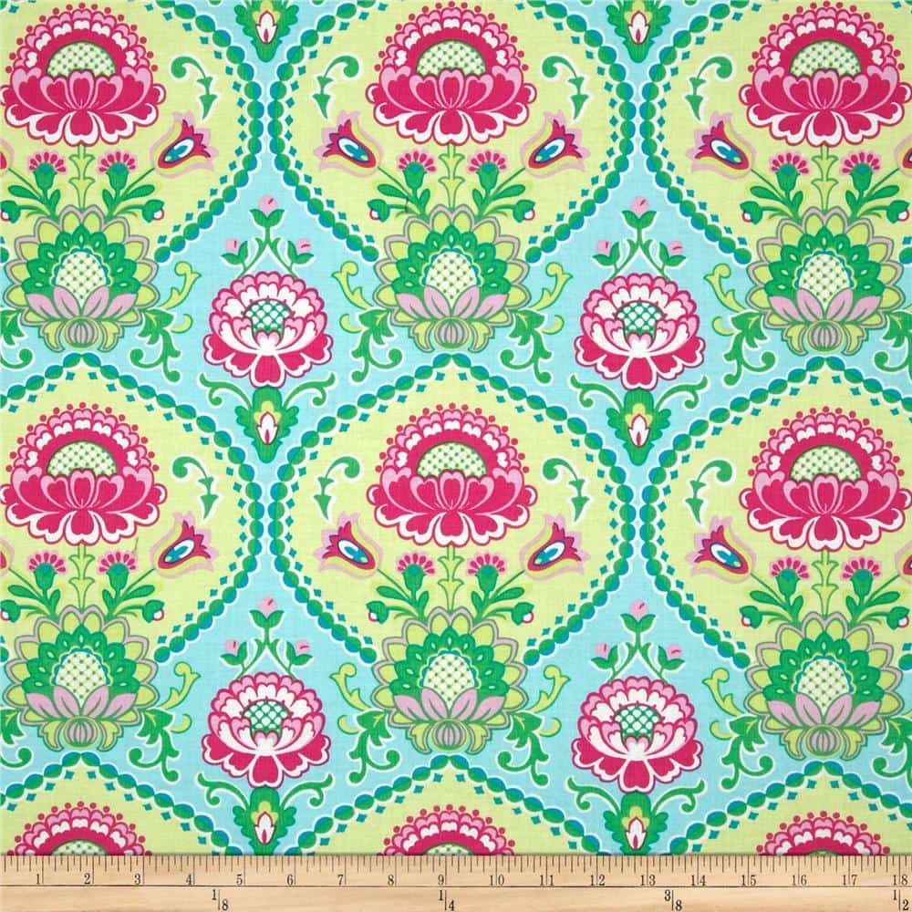 Lavinia Aqua Fabric by the Yard | 100% Cotton