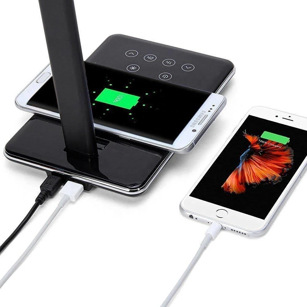 LED Desk Lamp with Qi-Enabled Wireless Charger, USB Charging Port, 2 Color Temperatures & 8 Brightness Levels, 1 Hour Timer - Image 10