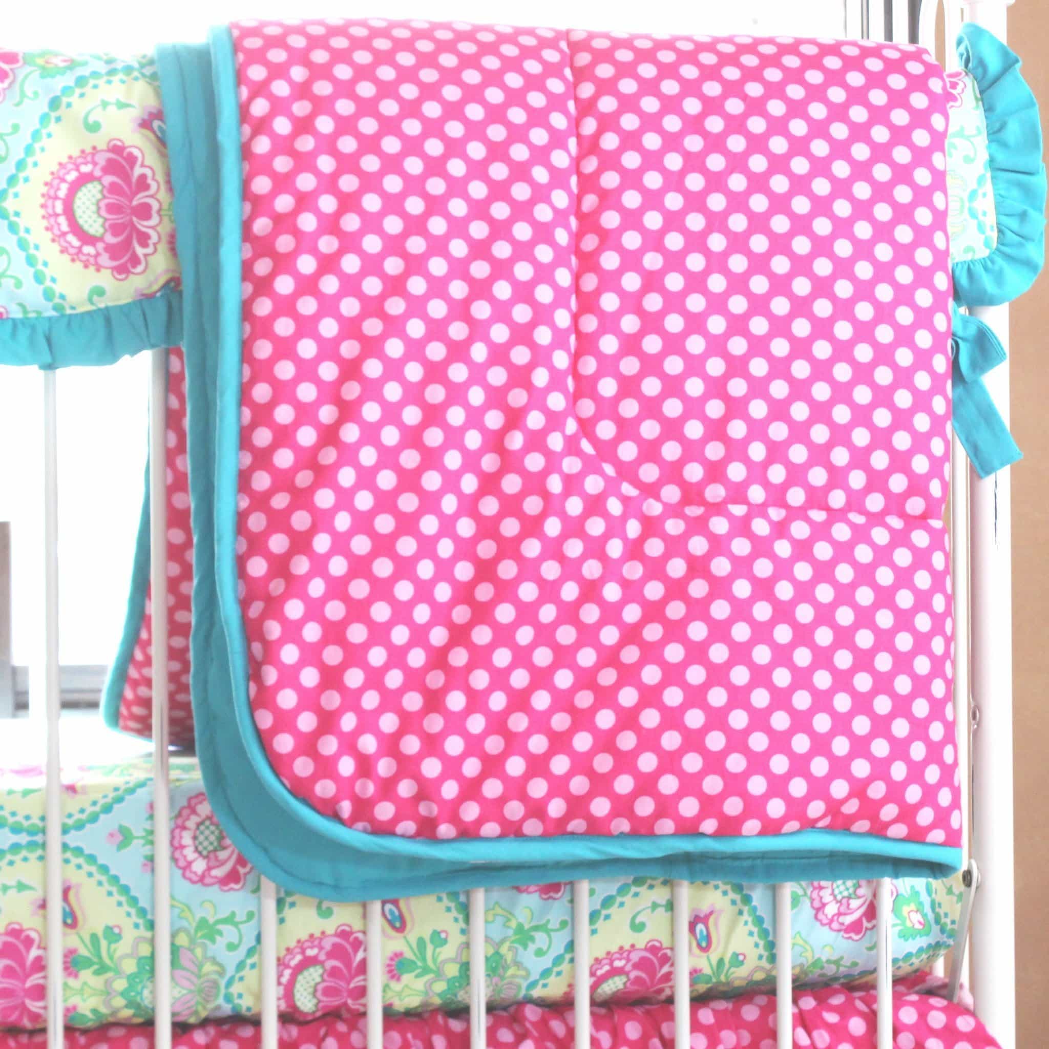 Lavinia Aqua Ruffled Crib Baby Bedding Set - Image 8