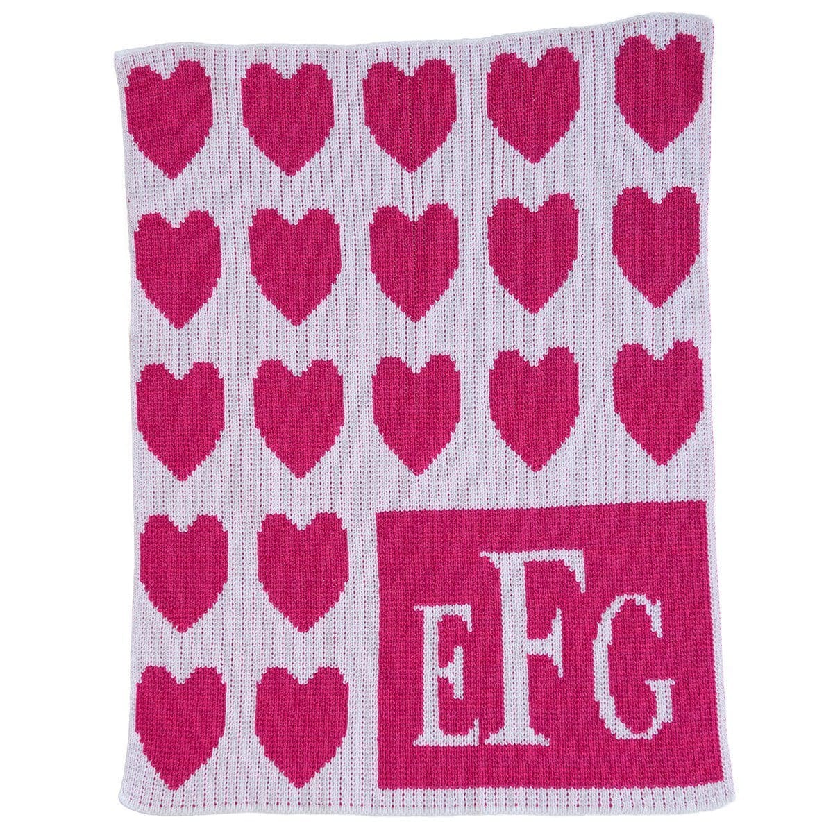 Lots of Hearts & Monogram Personalized Stroller Blanket or Baby Blanket