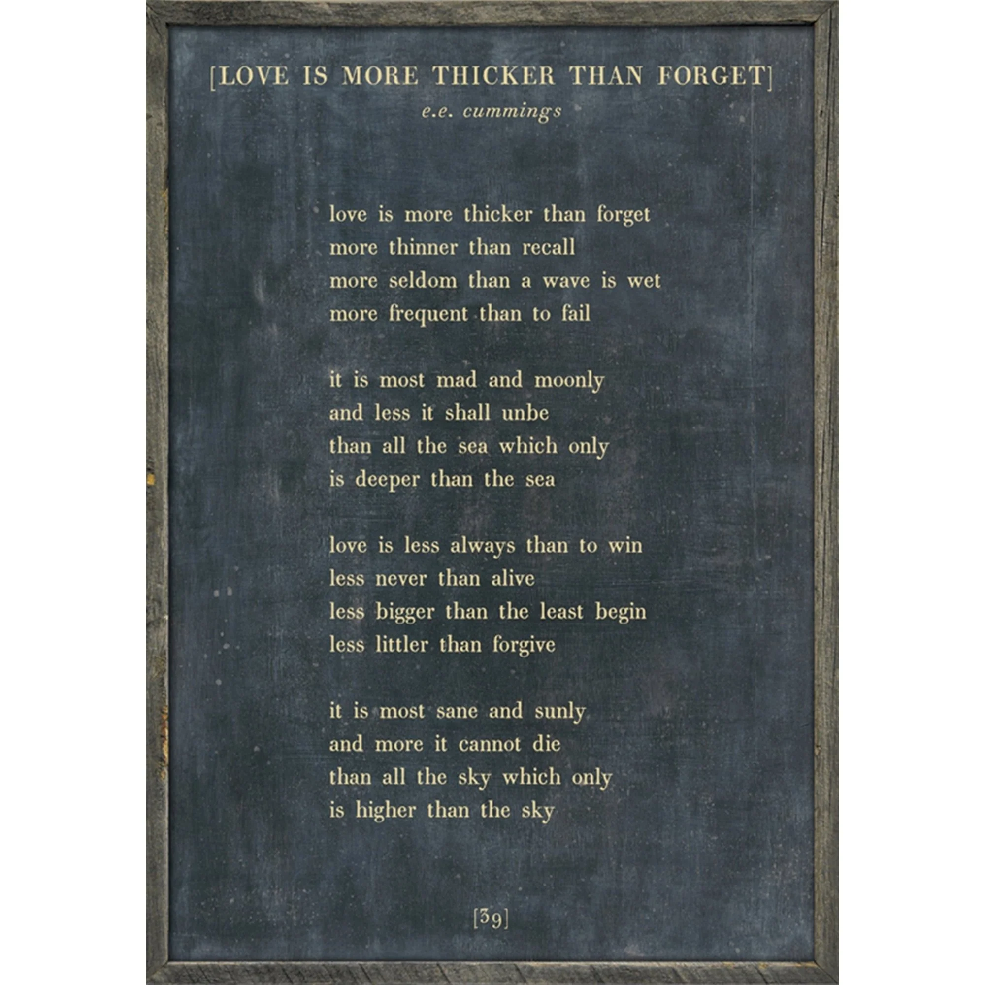 Love is More Thicker - Poetry Collection Art Print