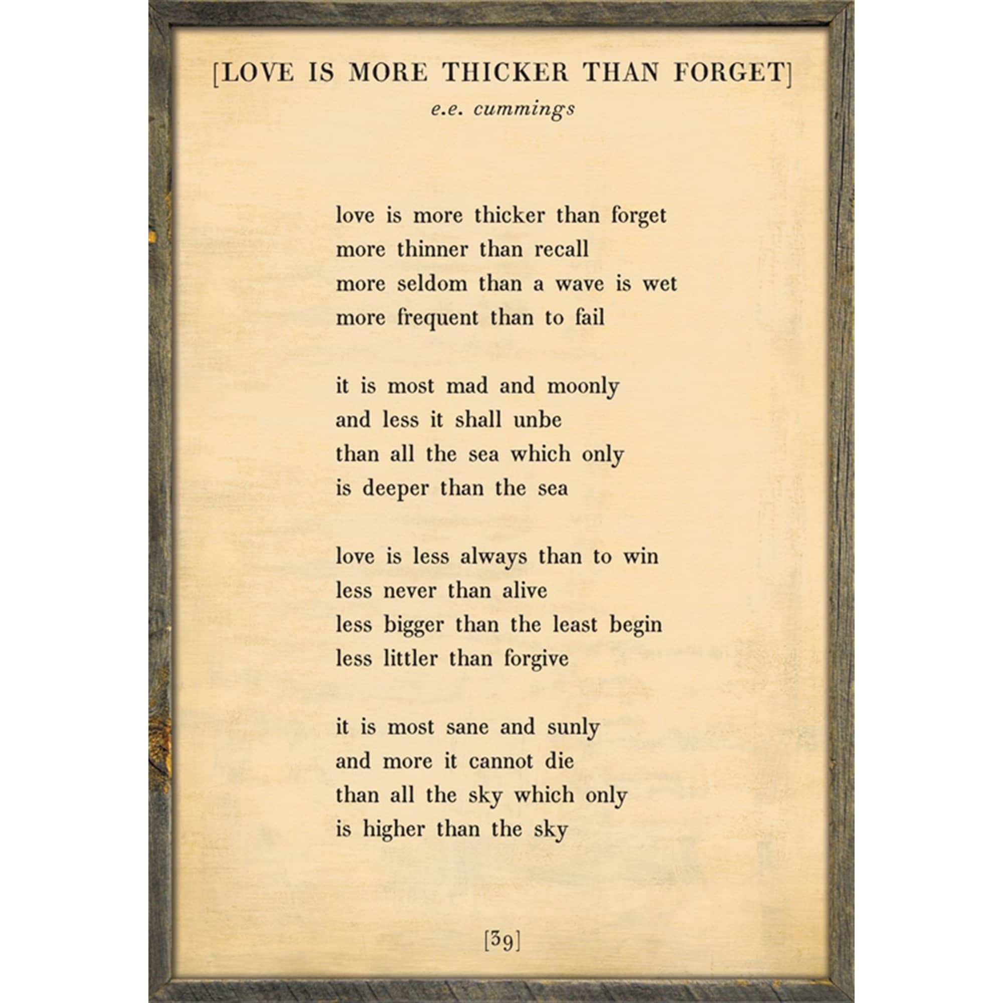 Love is More Thicker - Poetry Collection Art Print - Image 3