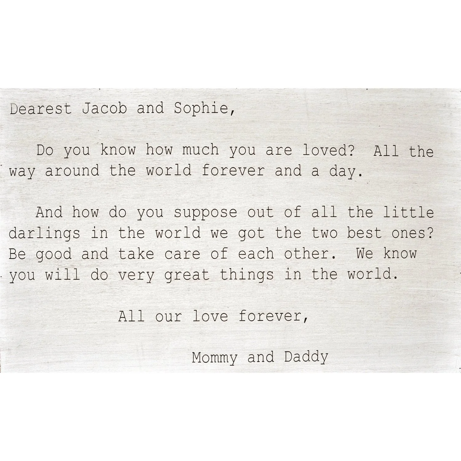 Love Letters - Custom Engraved Love Letter