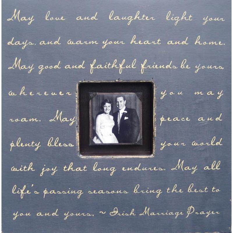 Handmade Wood Photobox with quote "May Love and Laughter"