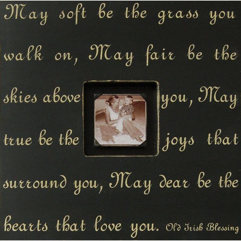 Handmade Wood Photobox with quote "May Soft Be the Grass"
