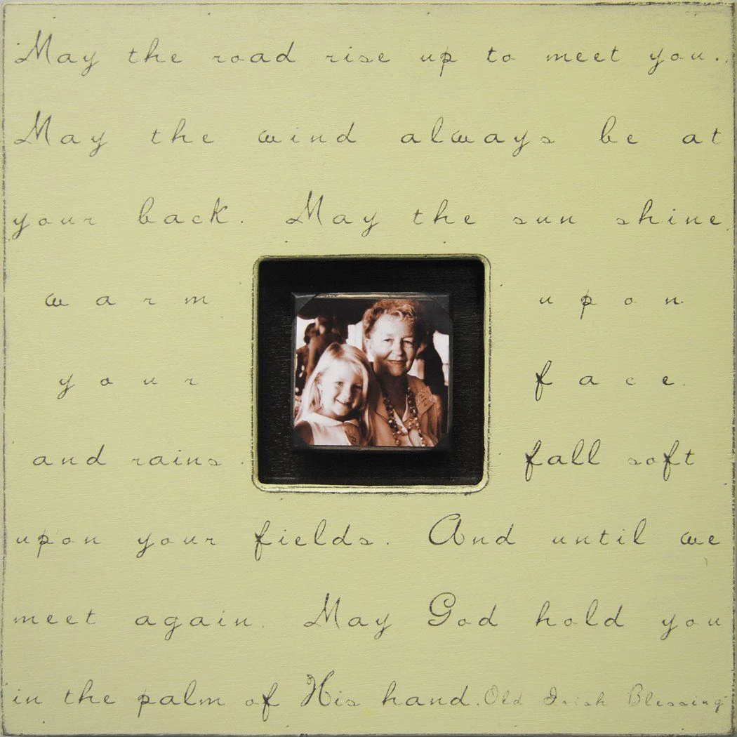 Handmade Wood Photobox with quote "May the Road Rise Up"