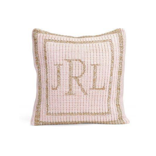 Metallic Classic Double Border Personalized Pillow