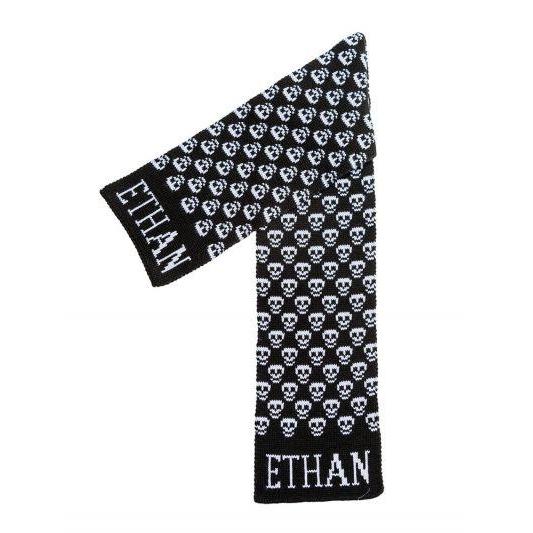 Mini Skulls Personalized Knit Scarf