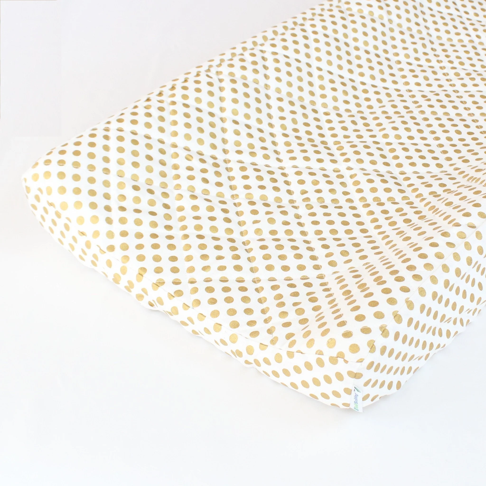 Chrissy's Girl Baby Bedding - Metallic Gold Dots with White to Mint Ombre Waterfall Ruffle Skirt - Image 7