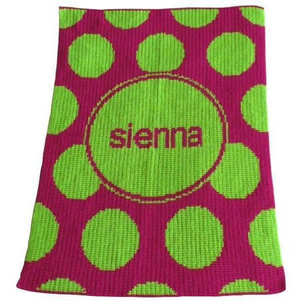 Modern Polka Dot & Name Personalized Stroller Blanket or Baby Blanket - Image 2