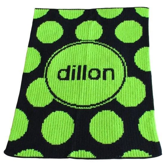 Modern Polka Dot & Name Personalized Stroller Blanket or Baby Blanket - Image 4