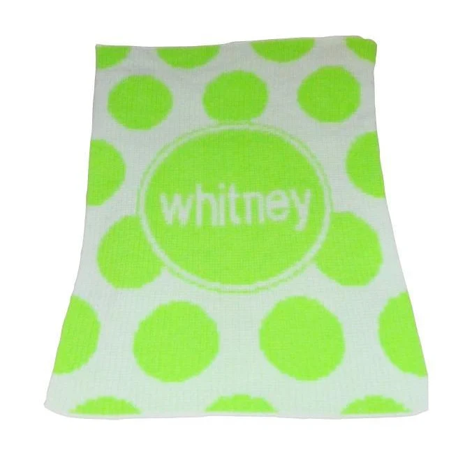 Modern Polka Dot & Name Personalized Stroller Blanket or Baby Blanket - Image 5