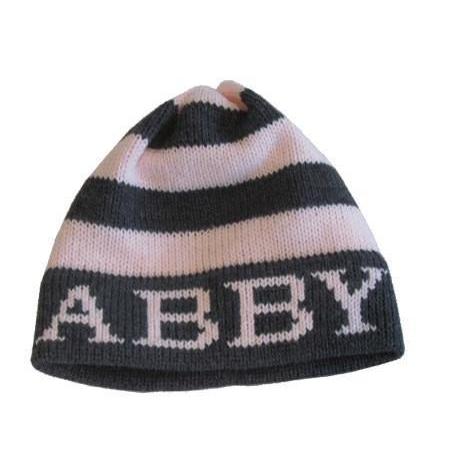 Modern Stripe Personalized Knit Hat