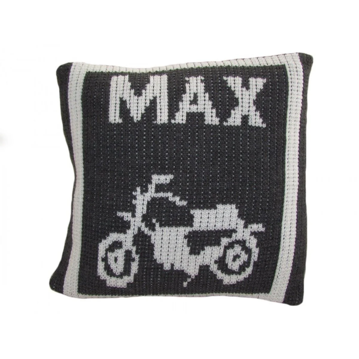 Vintage Motorcycle & Name Personalized Pillow