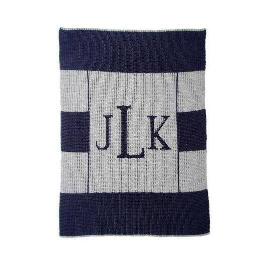 Multi Stripe Monogram Pesonalized Blanket - Image 2