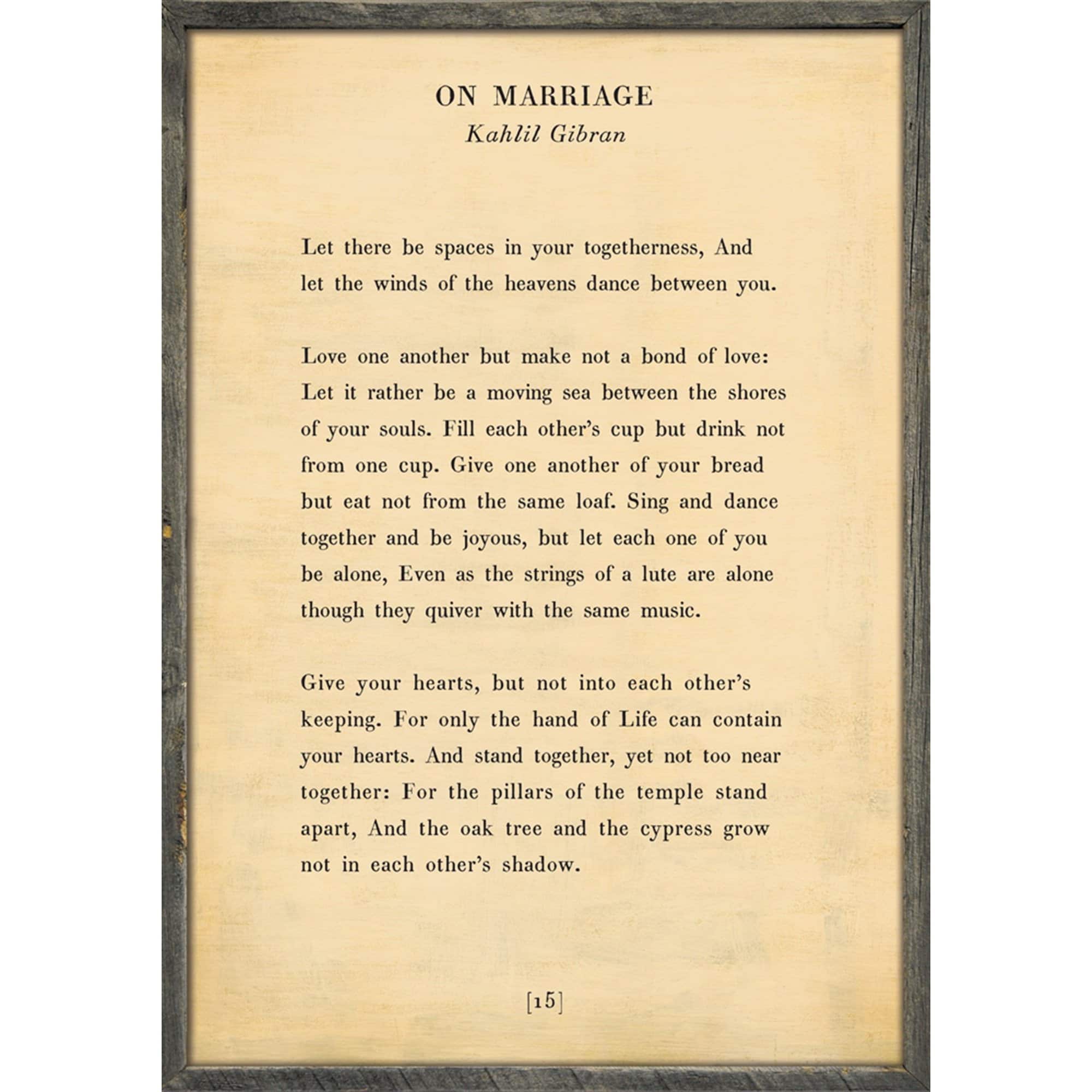 On Marriage - Poetry Collection Art Print - Image 5