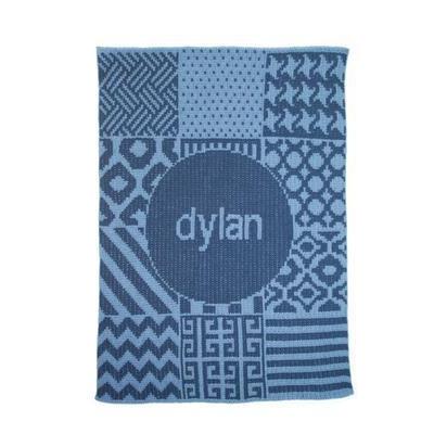 Patchwork & Name Stroller Blanket or Baby Blanket