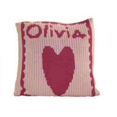 Single Heart and Name Personalized Pillow