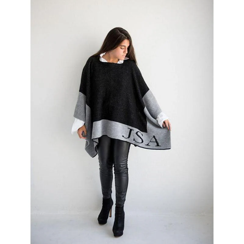 PERSONALIZED SINGLE BORDER BLANKET PONCHO - Image 2