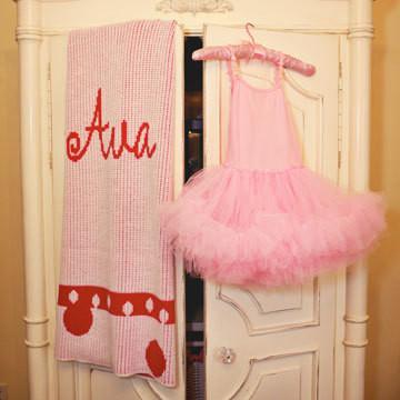 Large Polka Dot Monogram Personalized Stroller Blanket or Baby Blanket - Image 3