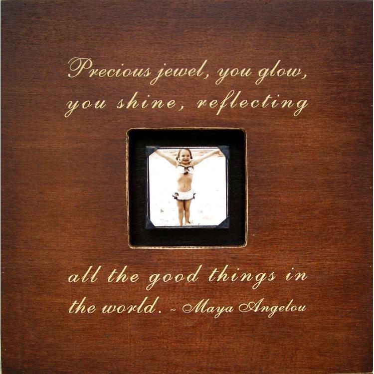 Handmade Wood Photobox with quote "Precious Jewel"