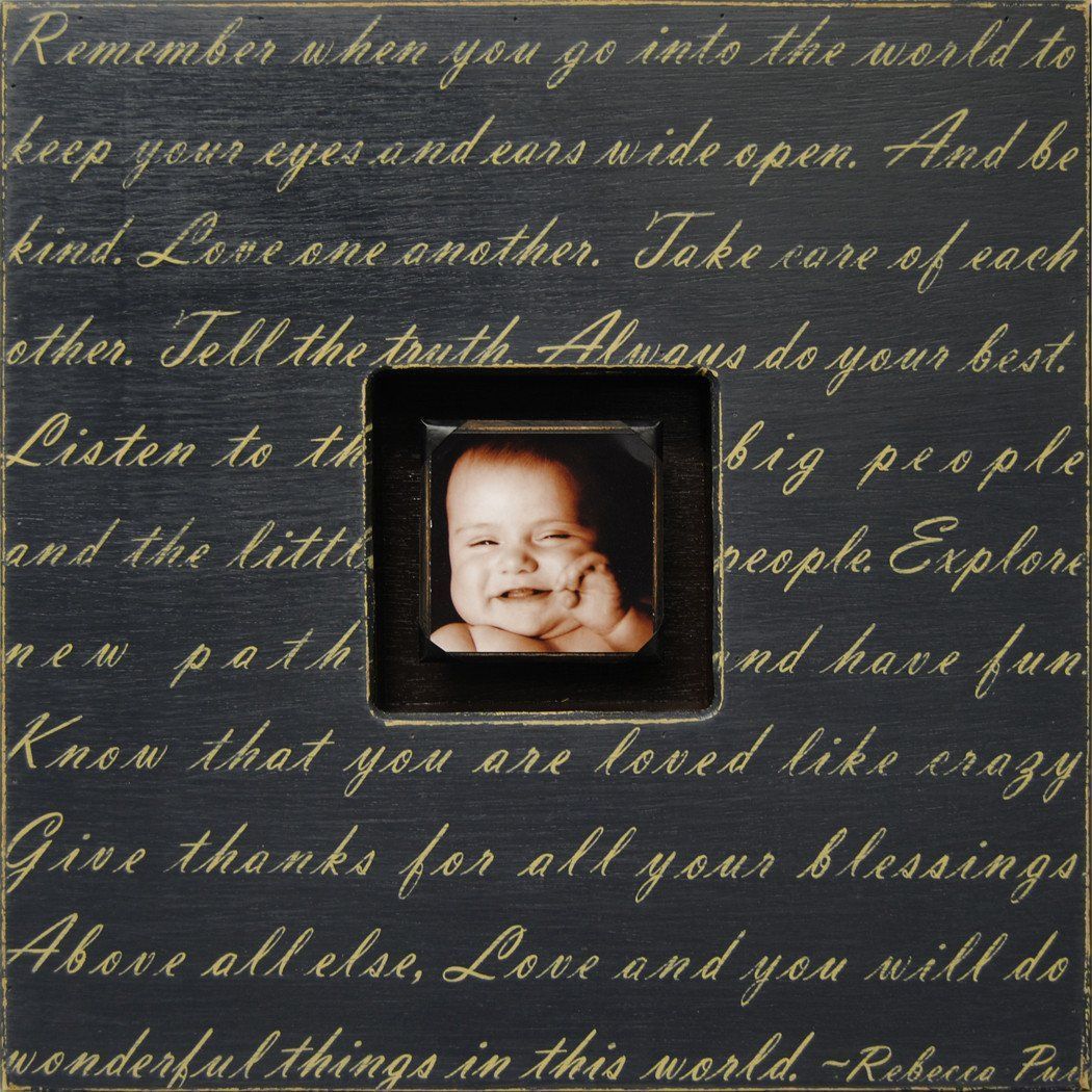 Handmade Wood Photobox with quote "Remember When You Go"