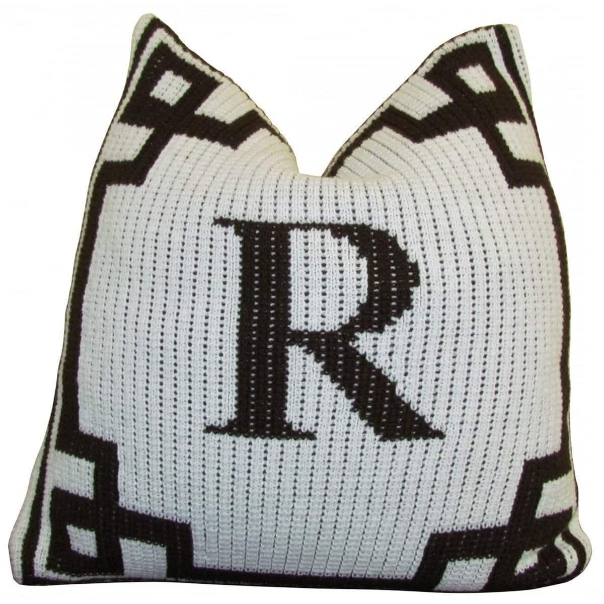 Scroll & Initials Personalized Pillow