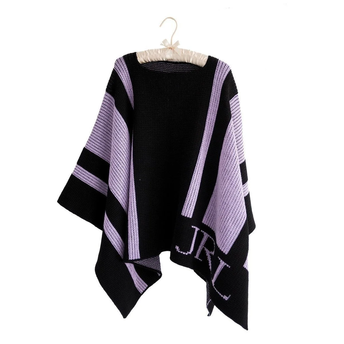 Striped Personalized Blanket Poncho