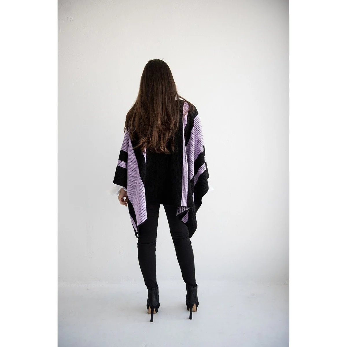 Striped Personalized Blanket Poncho - Image 2