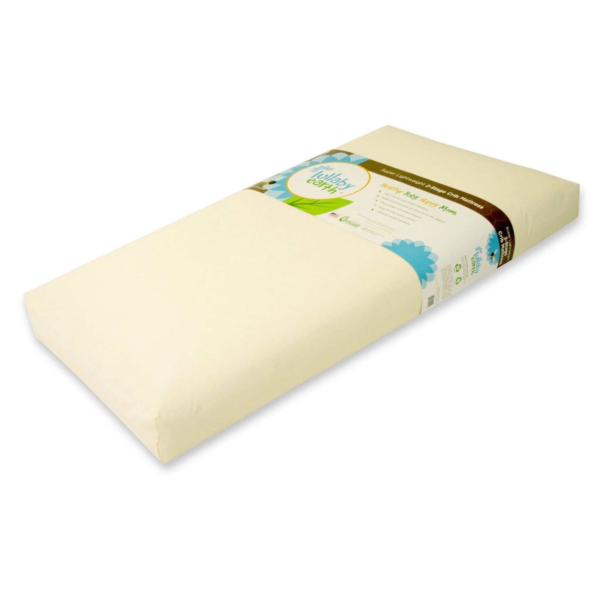 Super Lightweight Beige Crib Mattress 2-Stage - Image 3