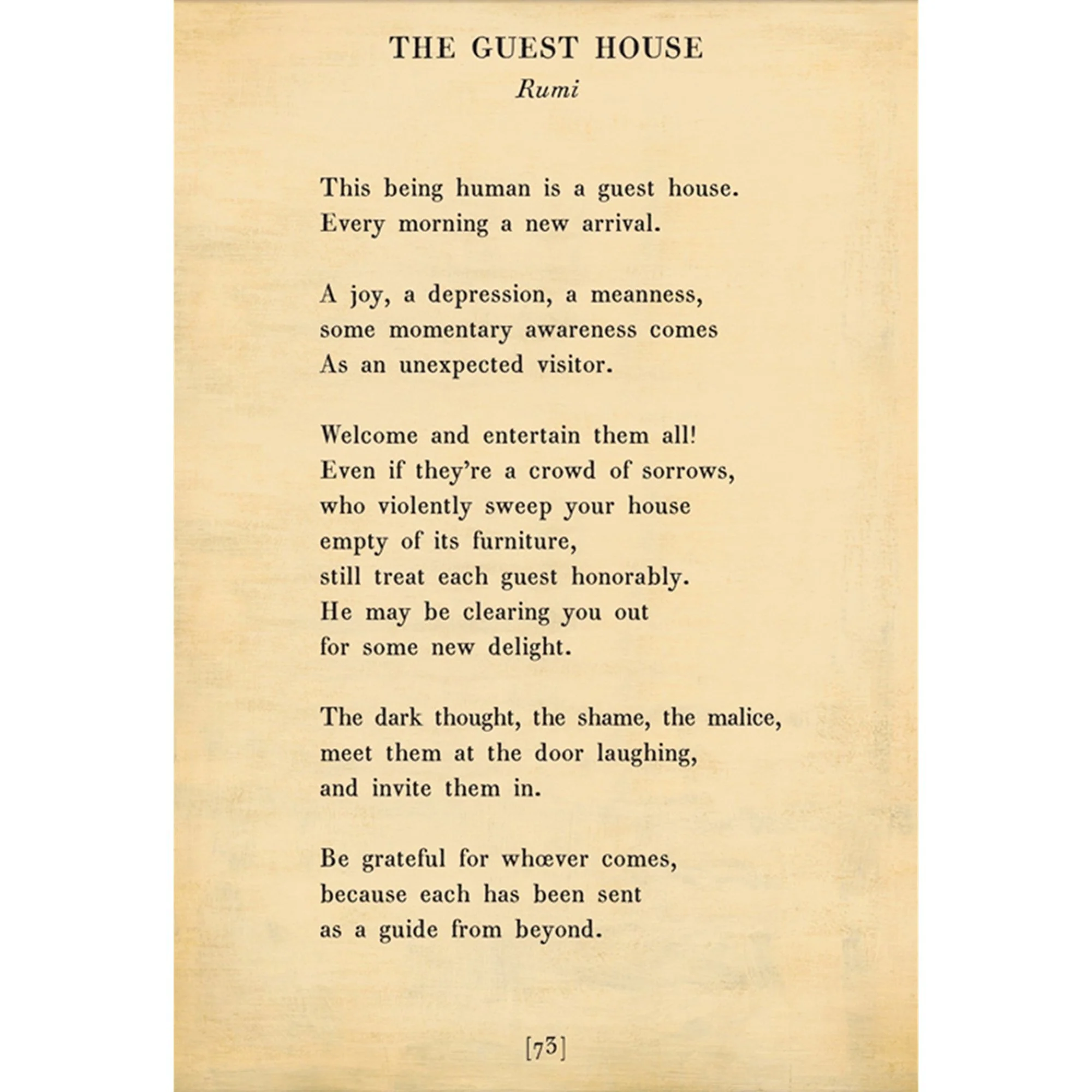 The Guest House - Poetry Collection Art Print - Image 2