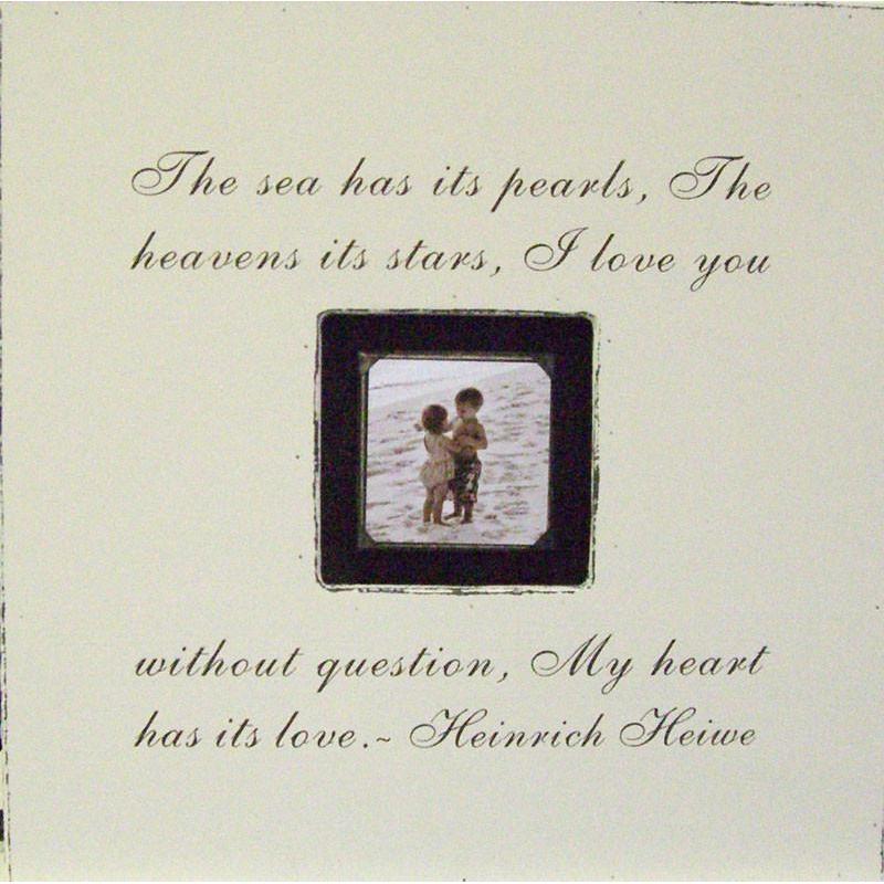 Handmade Wood Photobox with quote "The Sea Has Its Pearls"