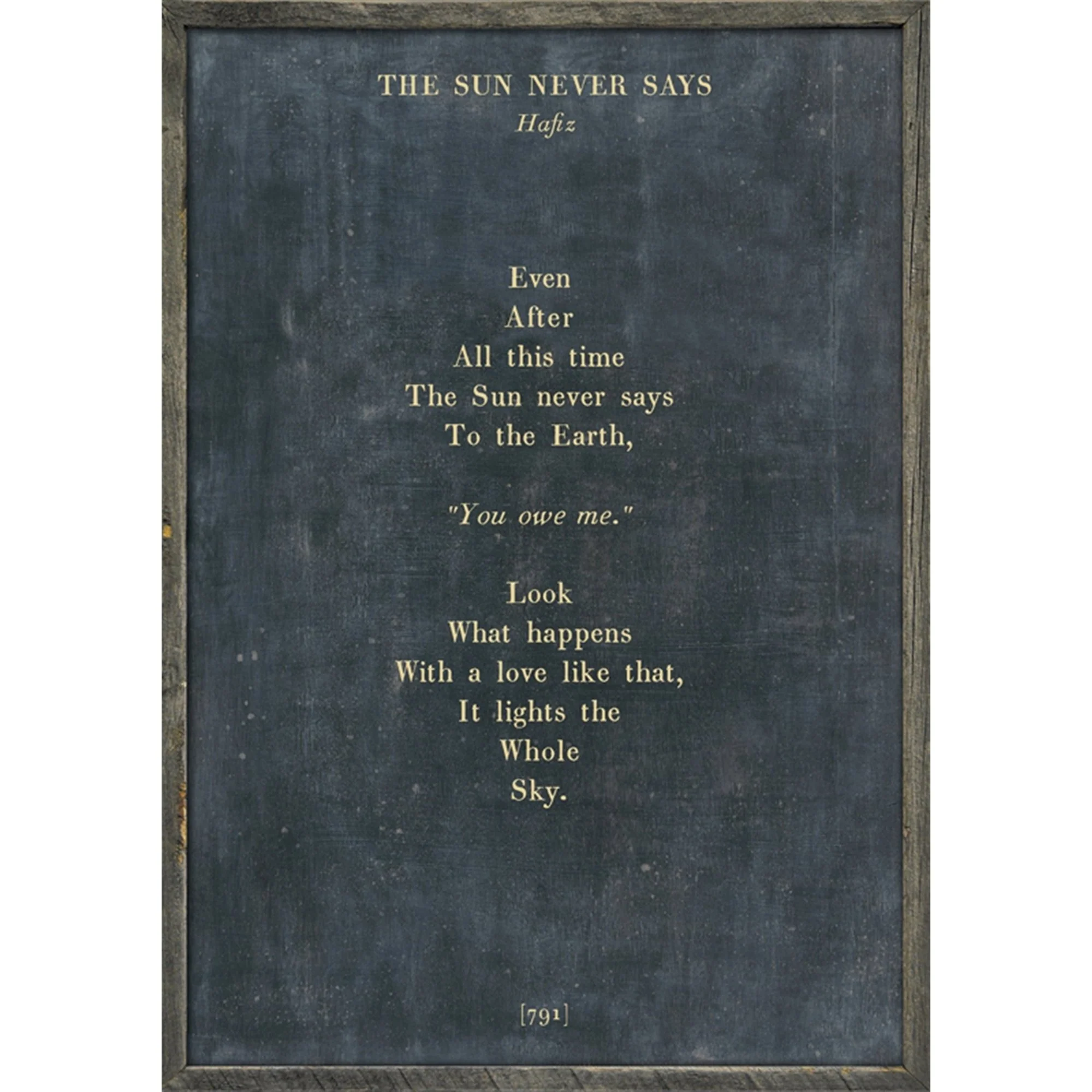 The Sun Never Says - Poetry Collection Art Print