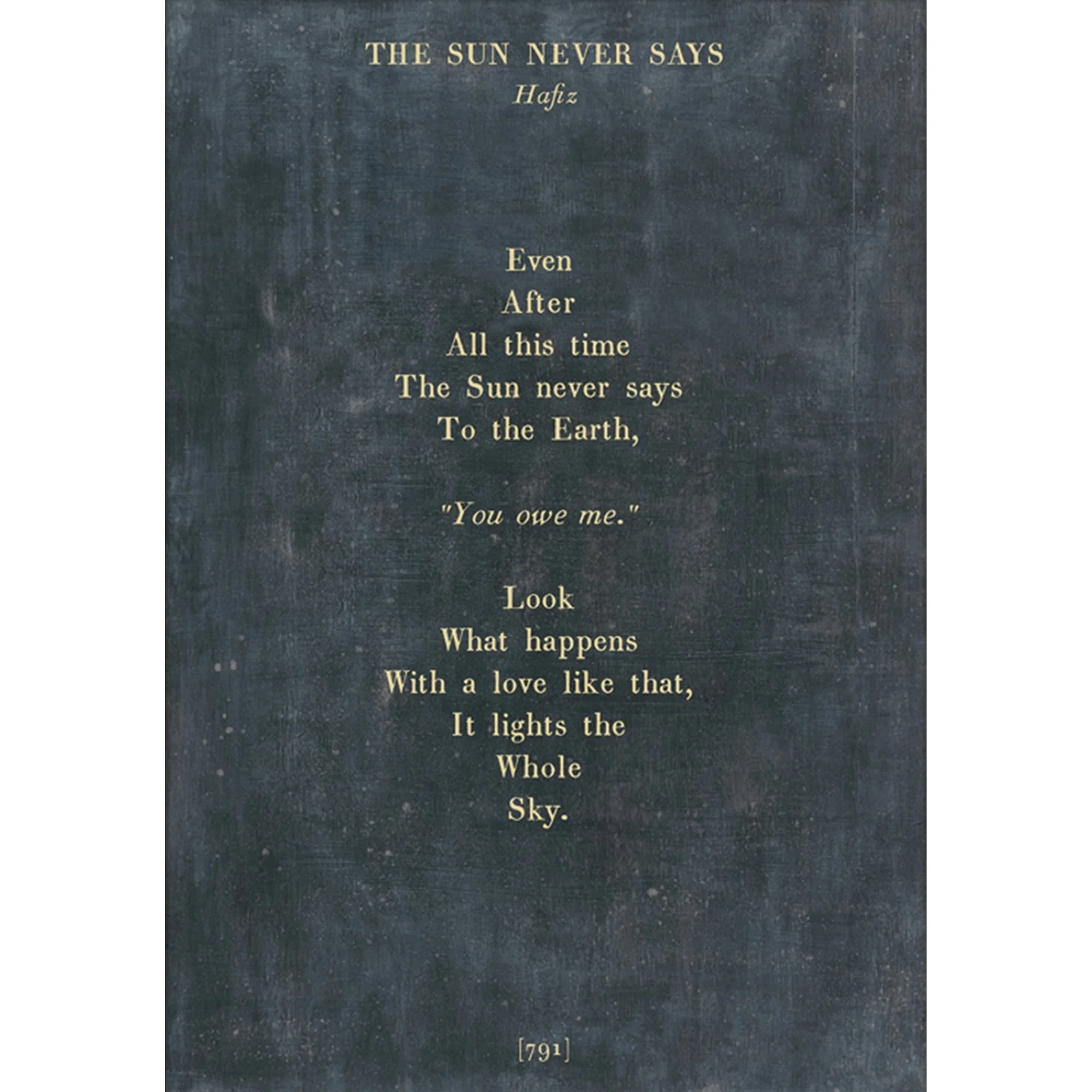 The Sun Never Says - Poetry Collection Art Print - Image 2