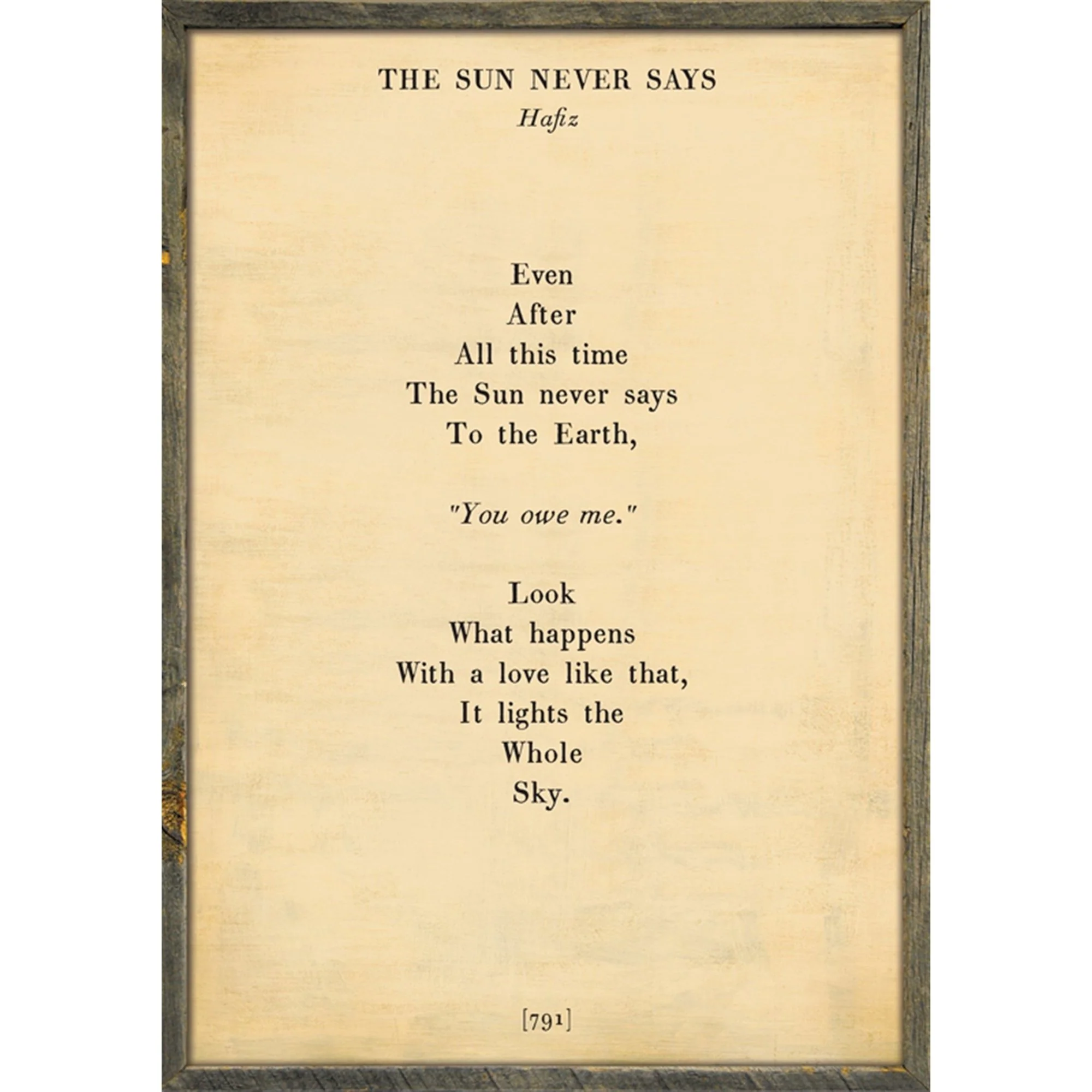 The Sun Never Says - Poetry Collection Art Print - Image 3