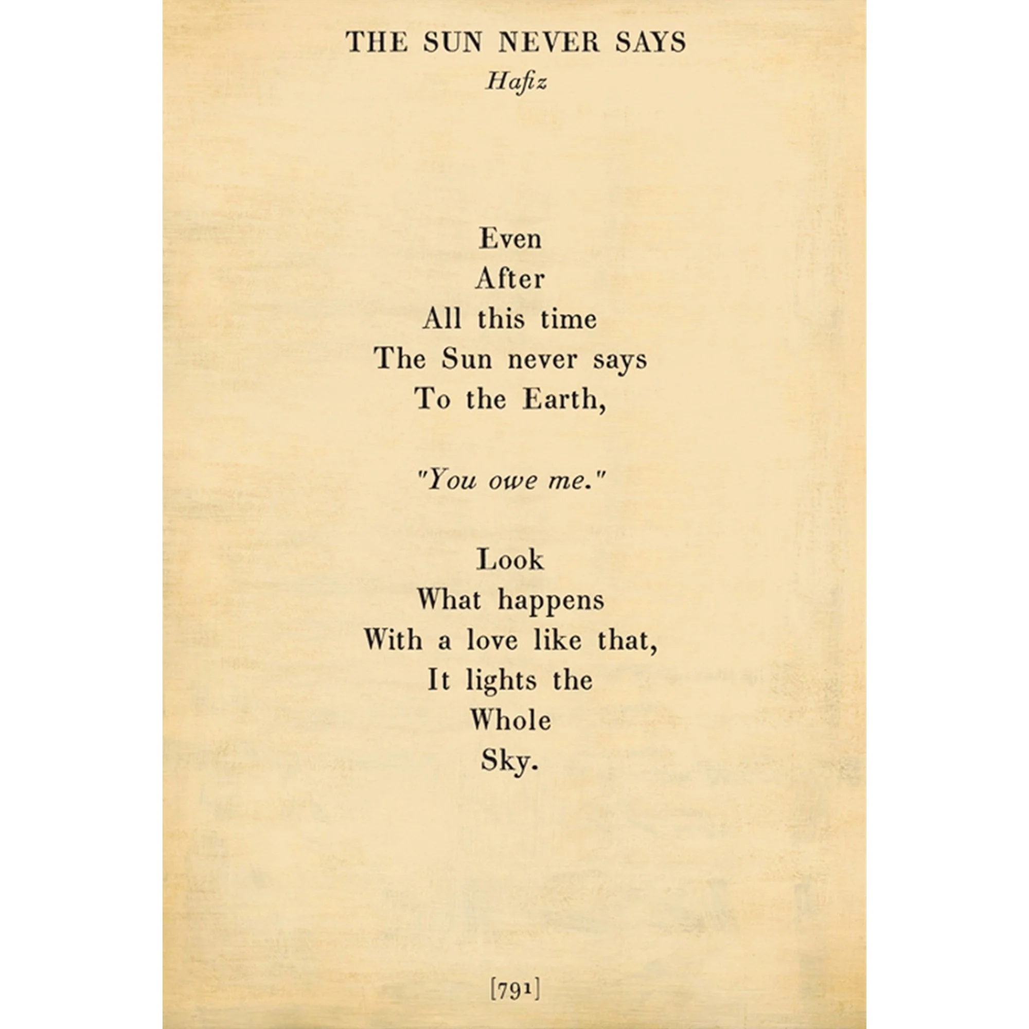 The Sun Never Says - Poetry Collection Art Print - Image 4