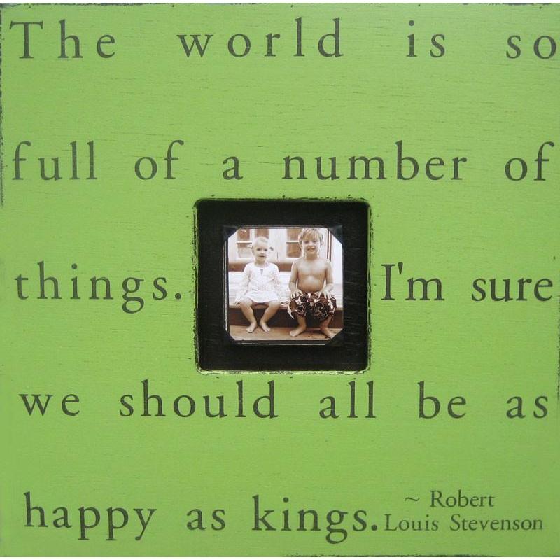 Handmade Wood Photobox with quote "The World Is So Full"