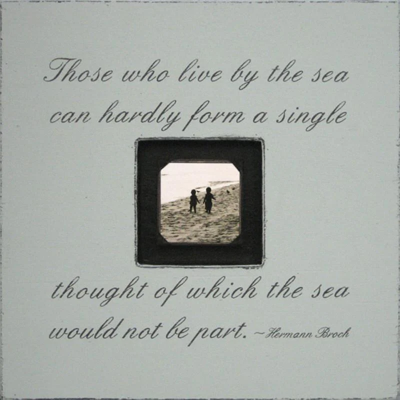 Handmade Wood Photobox with quote "Those Who Live by the Sea"