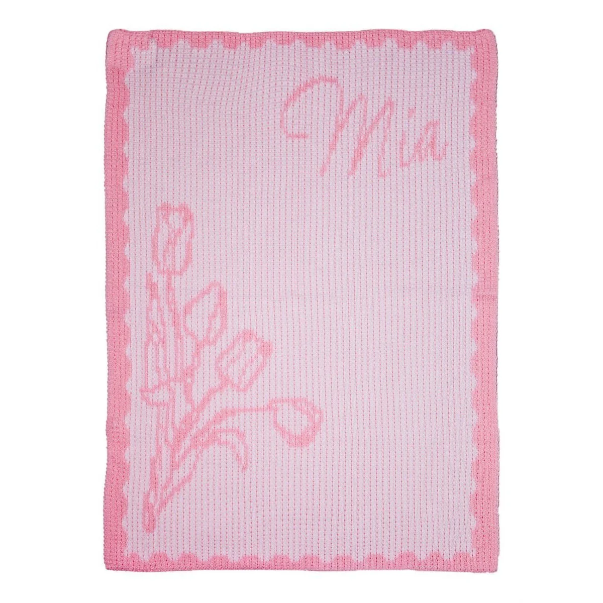 Tulips & Name Personalized Stroller Blanket or Baby Blanket