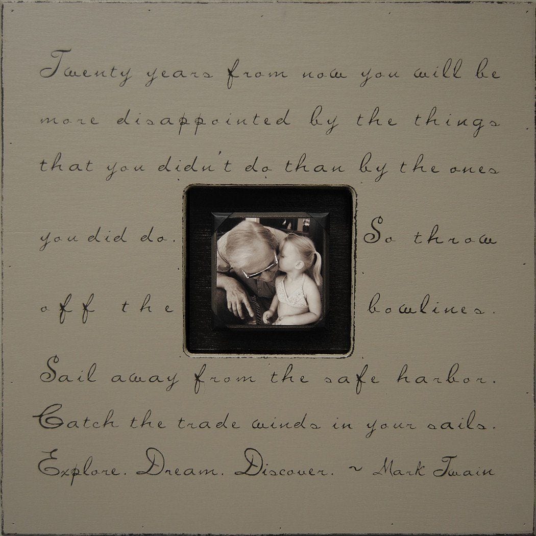 Handmade Wood Photobox with quote "Twenty Years from Now"